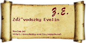 Závodszky Evelin névjegykártya