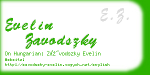 evelin zavodszky business card